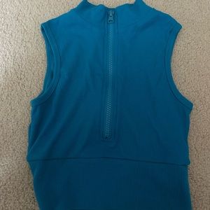 blue crop top